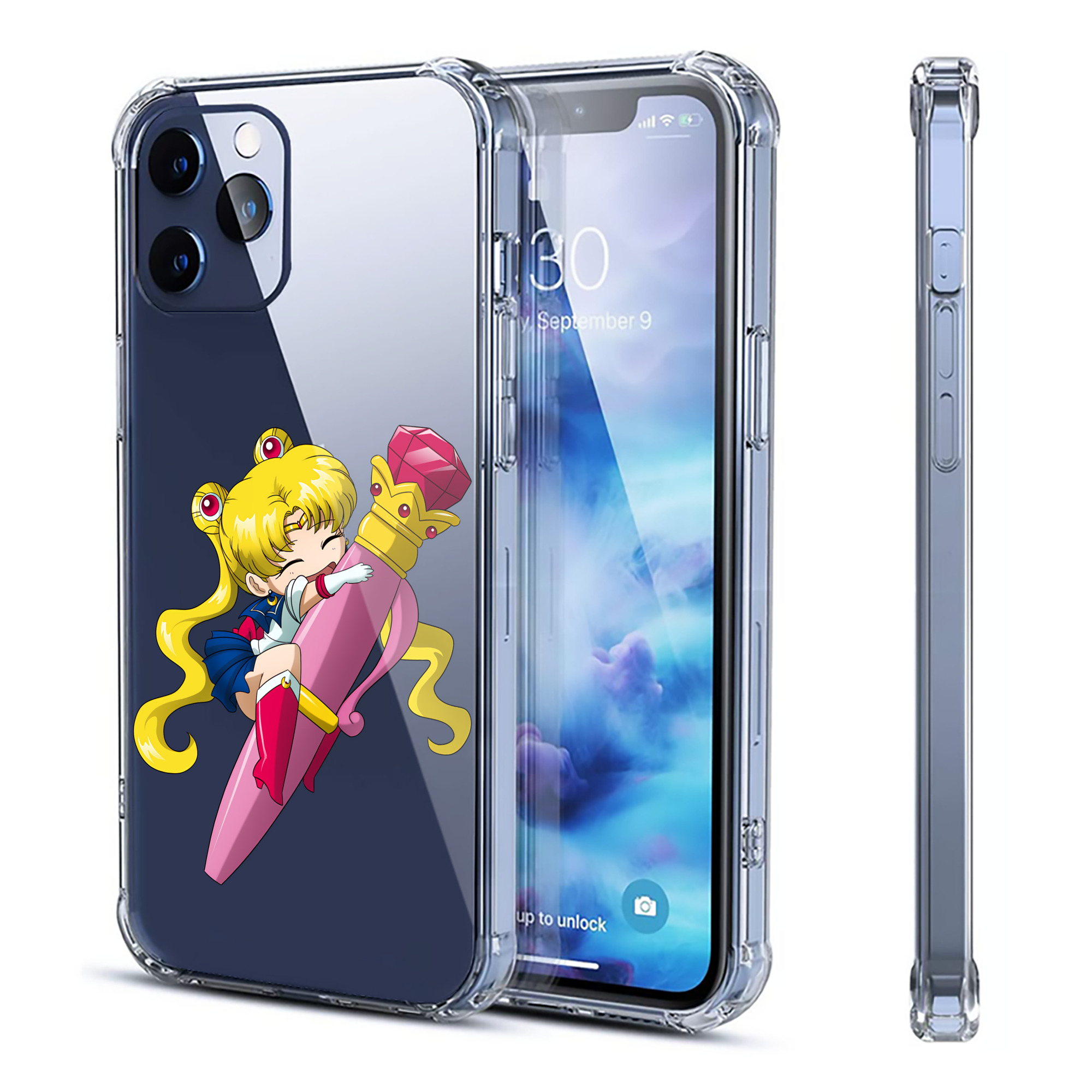 （画像用） 美少女戦士セーラームーン 月野 うさぎ つきの うさぎ Sailor Moon Tsukino Usagi 【iPhone 12シリーズ対応】透明スマホケース（クリアソフトケース）